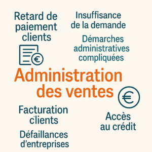 Nuage de mots sur les défis des PME et l’externalisation de l’administration des ventes.