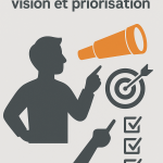 Illustration stylisée représentant l’enjeu stratégique : vision long terme, priorités et positionnement durable.