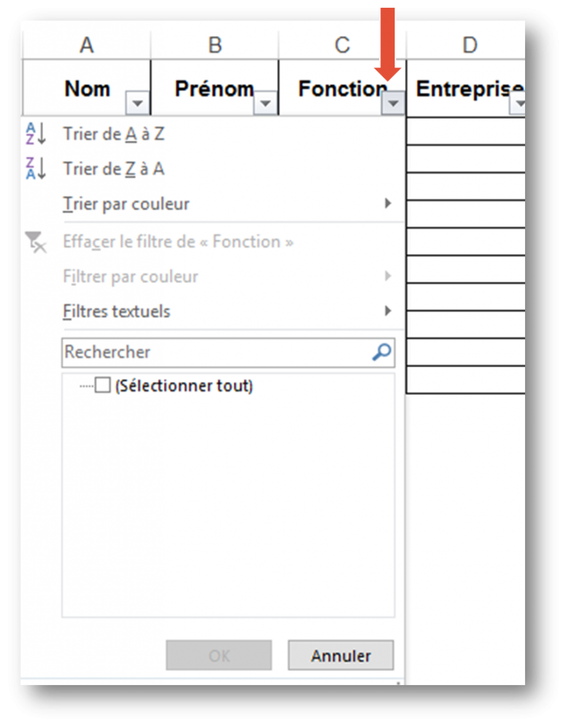 astuce bureautique activer la fonction filtre sur excel