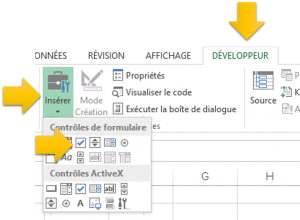 capture d'écran montant comment créer un bouton de checklist dans excel